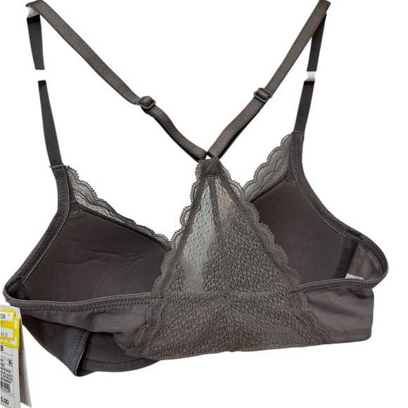 Auden Underwire Bra Racerback Front-Closure Adjustable Straps Lace Gray NWT - Picture 2 of 7